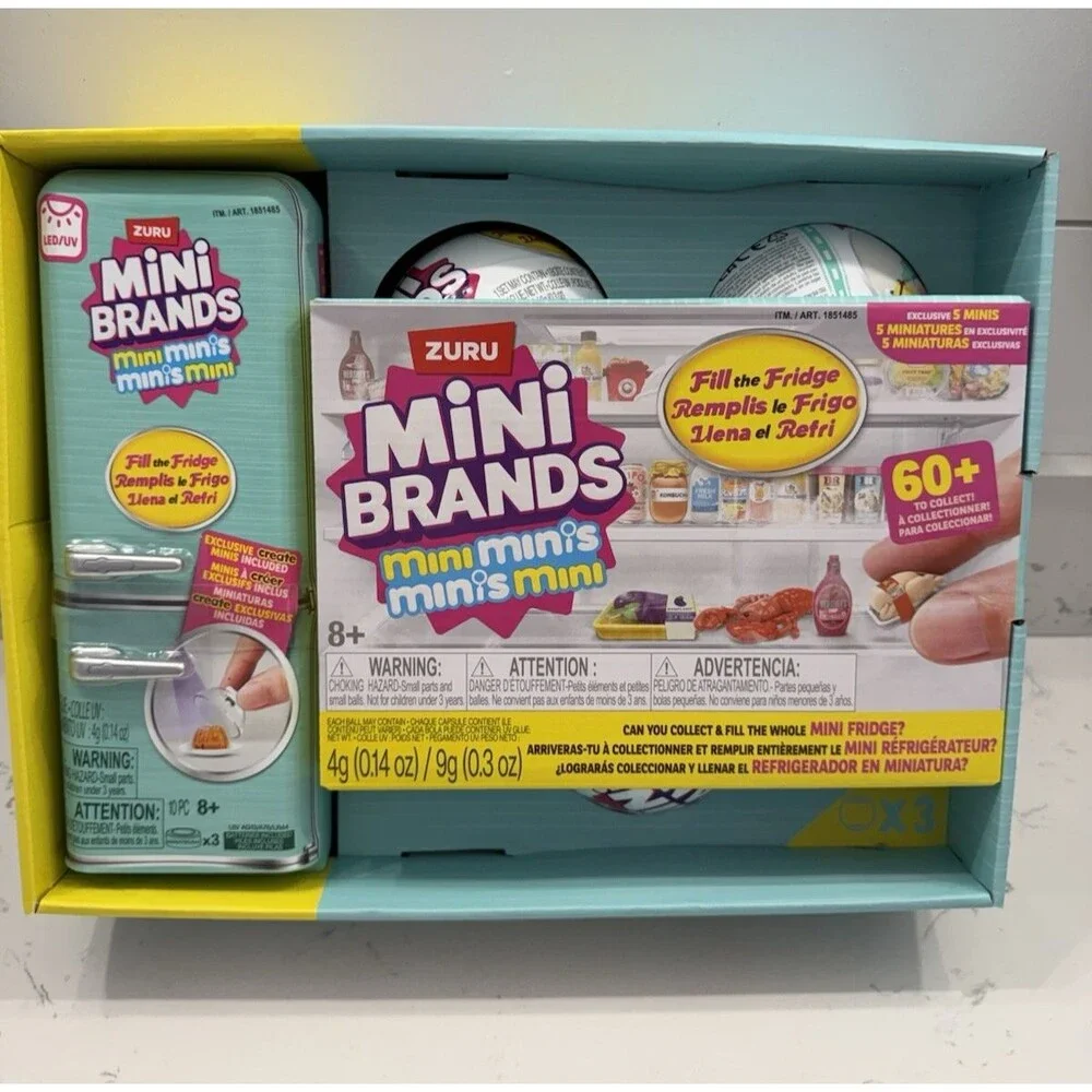 Zuru Mini Brands Mini Minis Fill the Fridge LED Refrigerator + 3 Balls Set NEW
